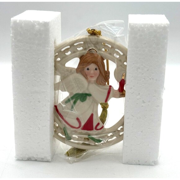 Lenox Pierced Figural Angel Christmas Ornament Bone China 24K‎ Gold Accent 3.5" - Picture 2 of 16